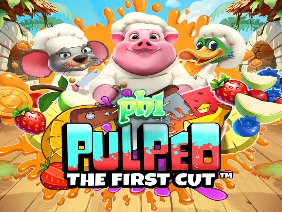 Makulay na tropical kitchen theme ng Pulped: The First Cut slot